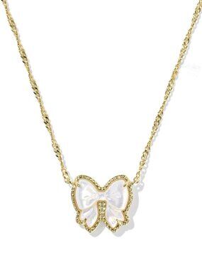 Haley Bow Gold Short Pendant Necklace